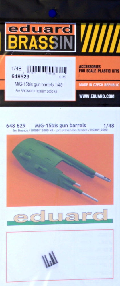 BRASSIN 1/48 MiG-15bis gun barrels (BRONCO/H.2000)