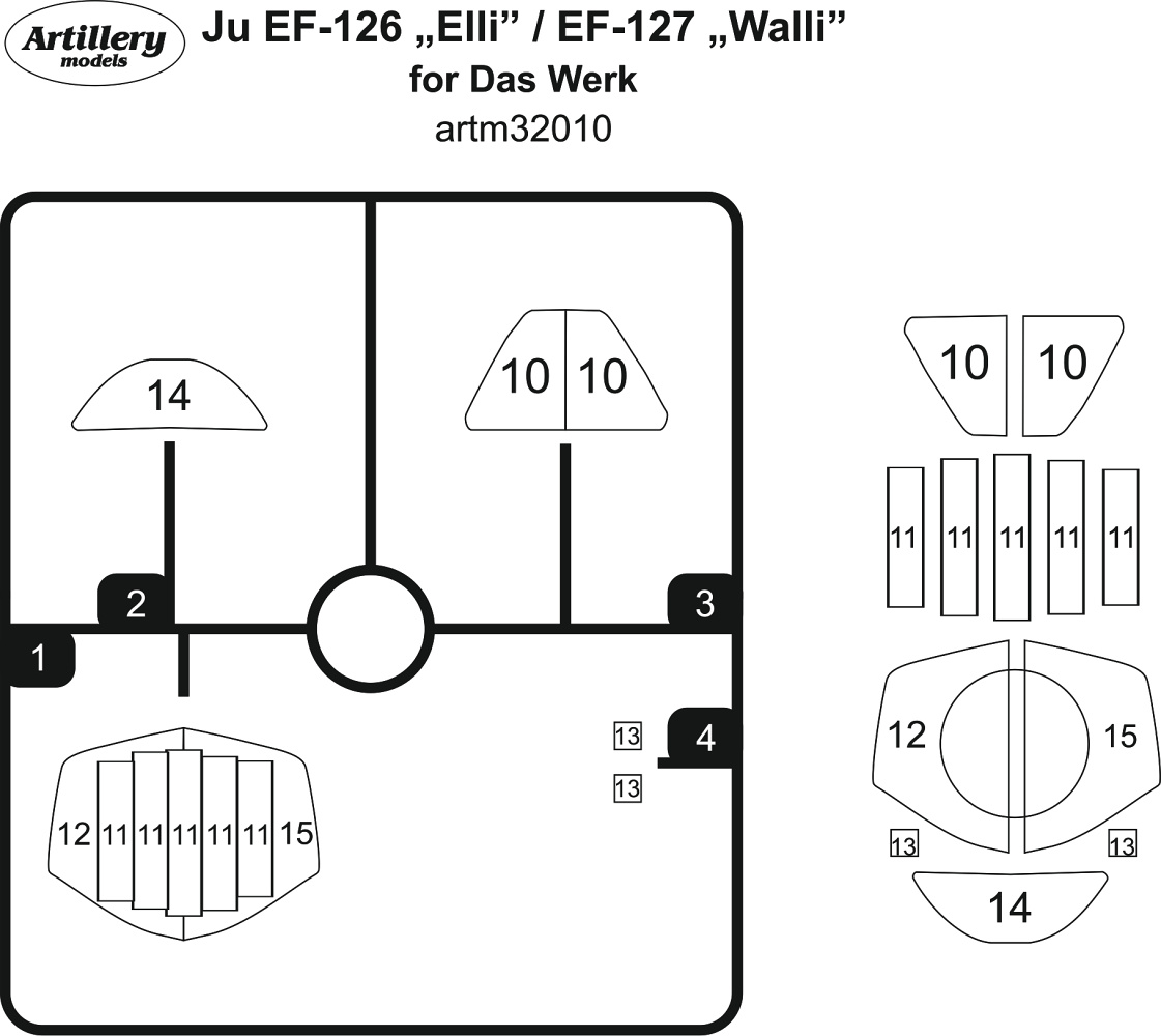 1/32 Masks for Ju EF-126 Elli / EF-127  (DAS WERK)