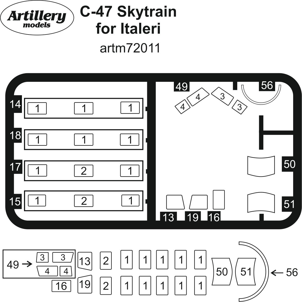 1/72 Masks for C-47 Skytrain (ITAL)