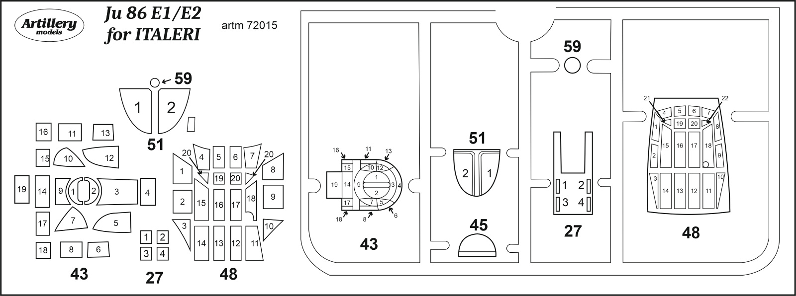 1/72 Masks for Junkers Ju 86 E1/E2 (ITAL)