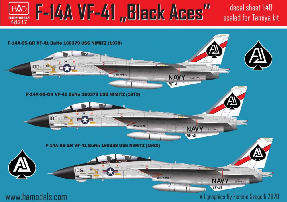 1/48 Decal F-14A VF-41 Black Aces