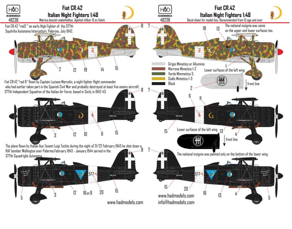 1/48 Decal Fiat CR.42 Italian Night Fighters