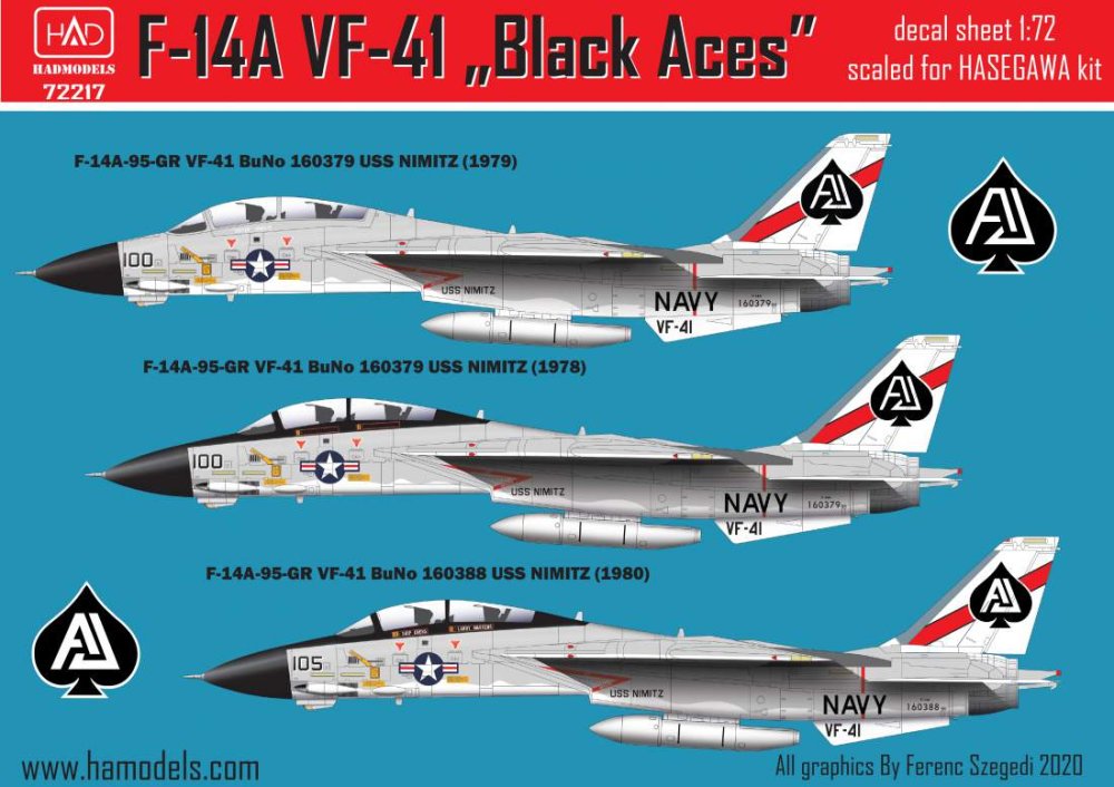 1/72 Decal F-14A VF-41 Black Aces