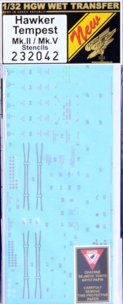 1/32 Decals Hawker Tempest Mk.II/Mk.V Stencils