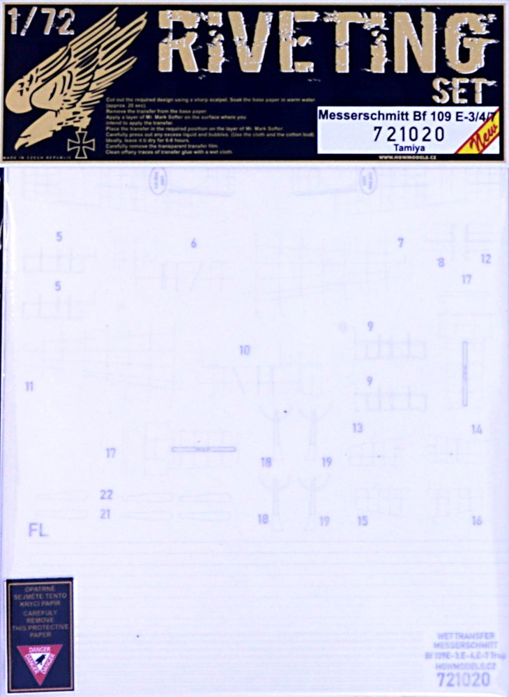 1/72 Bf 109 E-3/4/7  RIVETING SET (TAM)