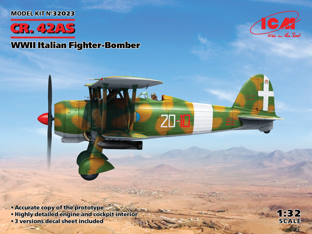 1/32 Fiat CR.42AS Italian Fighter-Bomber (3x camo)