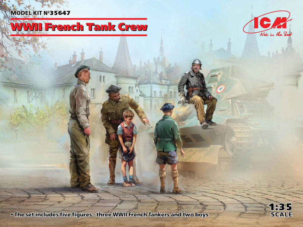 1/35 French Tank Crew WWII & boys (5 fig.)