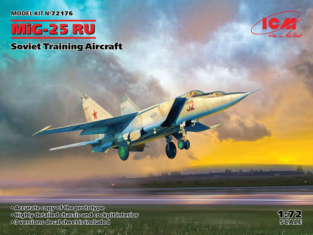 1/72 MiG-25 RU Soviet Training Aircraft (3x camo)
