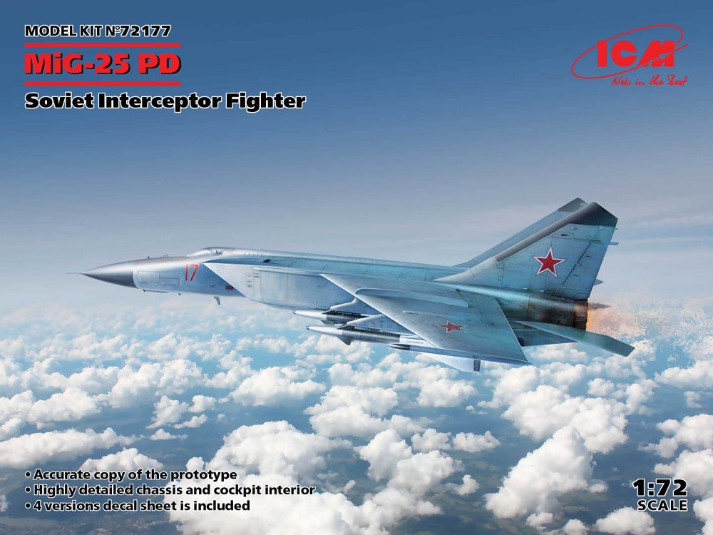 1/72 MiG-25PD Soviet Interceptor Fighter (4x camo)