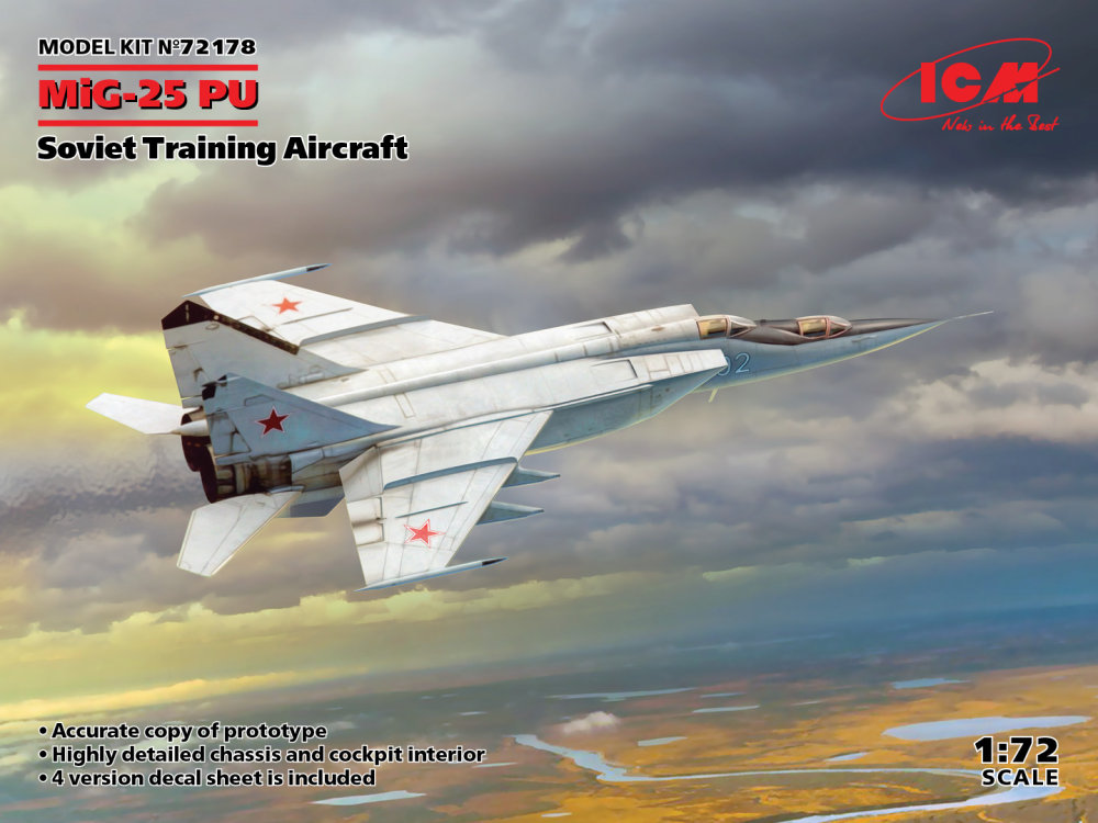 1/72 MiG-25PU Soviet Training Aircraft (4x camo)