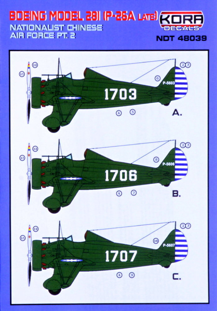 1/48 Decals P-26A Late Nationalist Chinese AF Pt.2