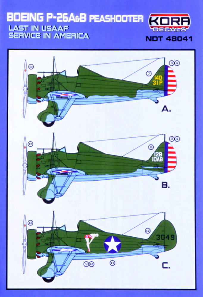 1/48 Decals P-26A/B Peashooter Last USAAF Service