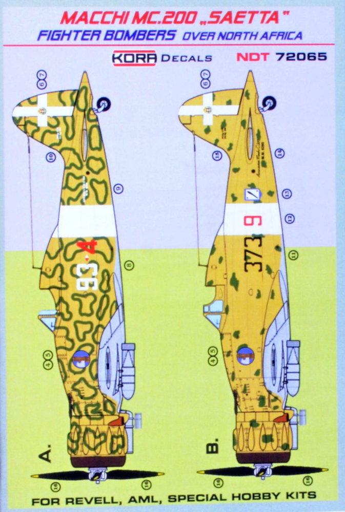 1/72 Decals MC.200 SAETTA Fight.Bombers o.N.Africa