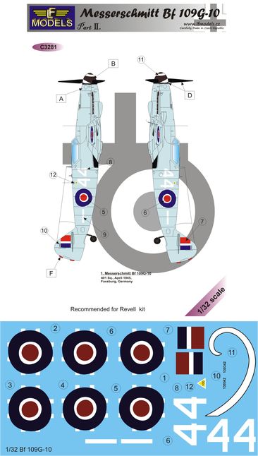 1/32 Decals Messerschmitt Bf 109G-10 - Part 2