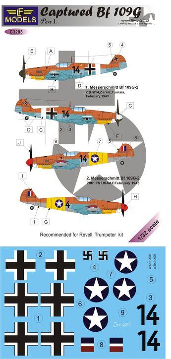 1/32 Decals Captured Bf 109G - Part 1