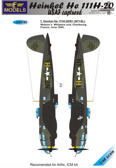 1/48 Decals He 111H-20 USAF captured (AIRF,ICM)