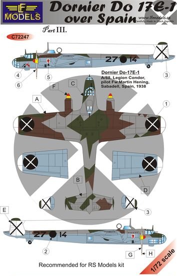 1/72 Decals Dornier Do 17E-1 over Spain - part III