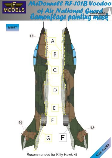 1/48 Mask RF-101B Voodoo ANG Camouflage painting