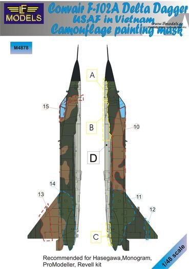 1/48 Mask F-102A Delta Dagger USAF Camo.painting