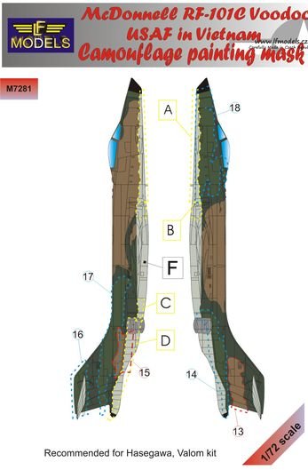 1/72 Mask RF-101C Voodoo USAF Camouflage painting