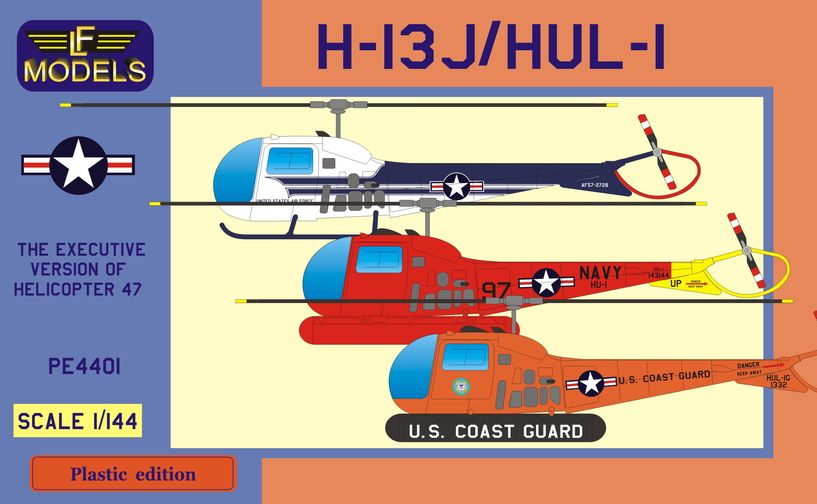 1/144 Bell H-13J/HUL-1 (3x camo) 2-in-1