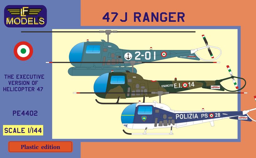 1/144 Agusta-Bell 47J Ranger (3x Italy) 2-in-1