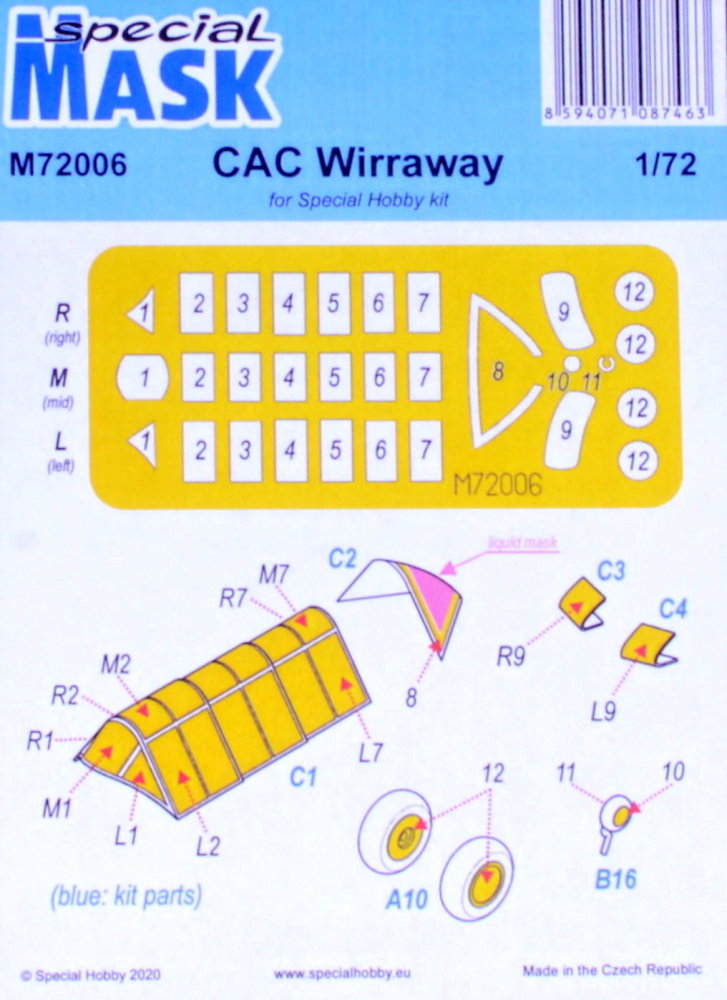 1/72 Mask for CAC Wirraway (SP.HOBBY)