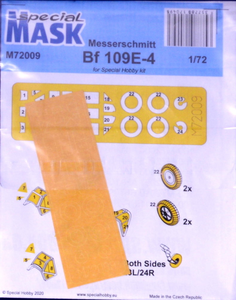 1/72 Mask for Messerschmitt Bf 109 E-4 (SP.HOBBY)