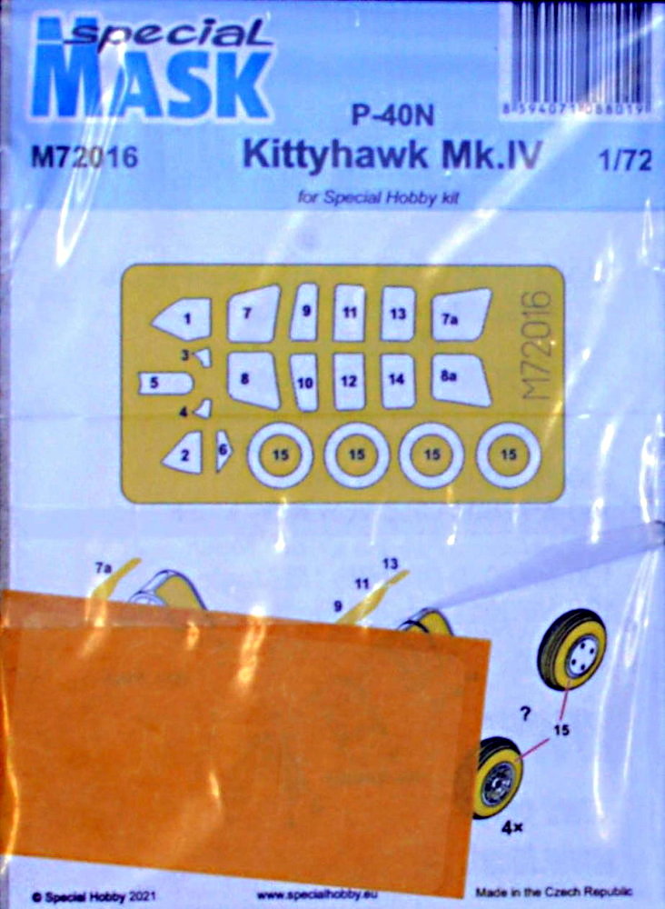 1/72 Mask for P-40N/Kittyhawk Mk.IV (SP.HOBBY)