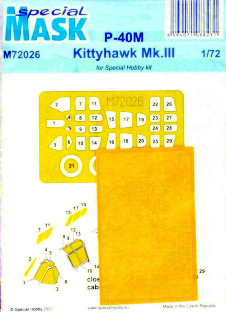 1/72 Mask for P-40M/Kittyhawk Mk.III (SP.HOBBY)