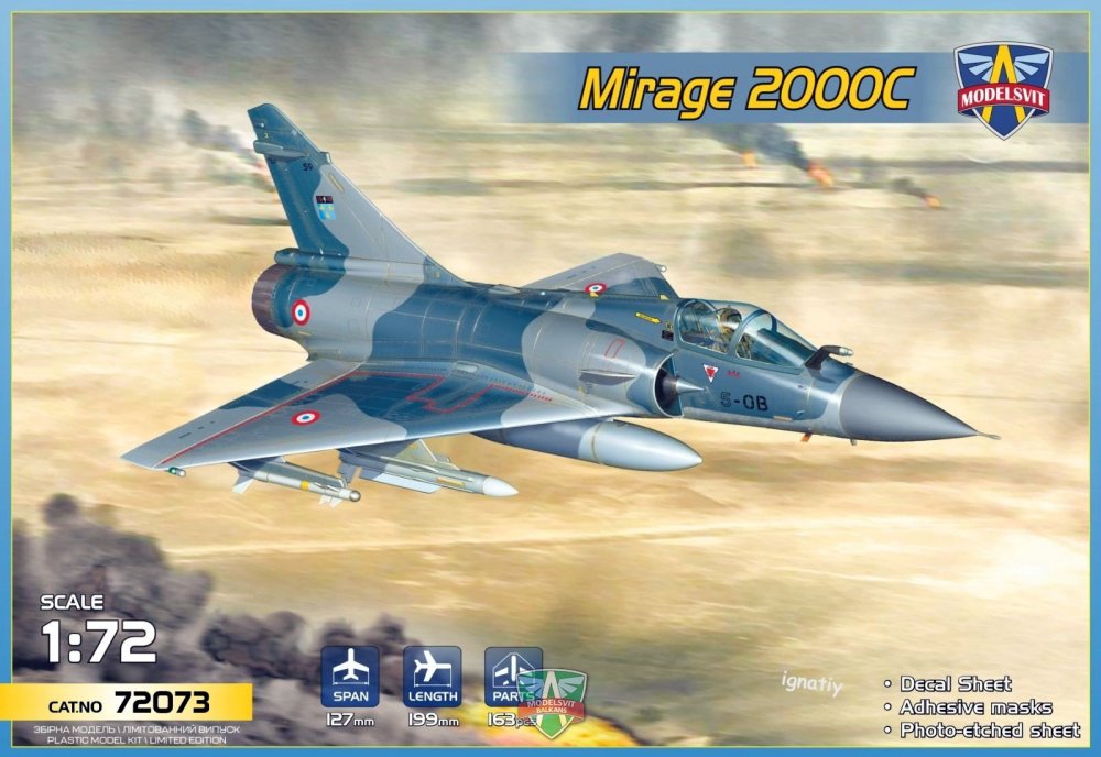 1/72 Mirage 2000 C Multirole jet fighter (5x camo)