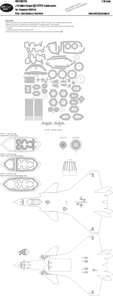 1/48 Mask J-20 Mighty Dragon EXPERT - BIG (TRUM)