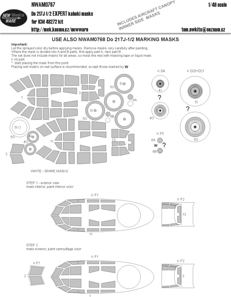1/48 Mask Do-217 J-1/2 EXPERT (ICM 48272)