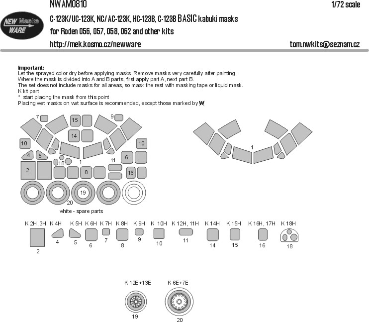 1/72 Mask C-123K/UC-123K,NC/AC-123K BASIC (RDN)