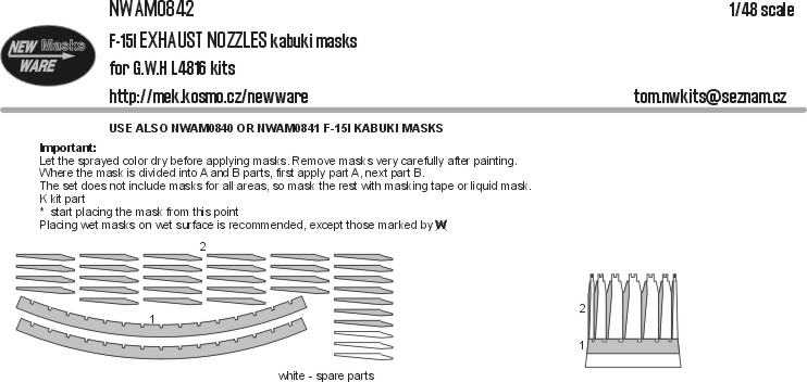 1/48 Mask F-15 E/I EXHAUST NOZZLES (GWH L4816)
