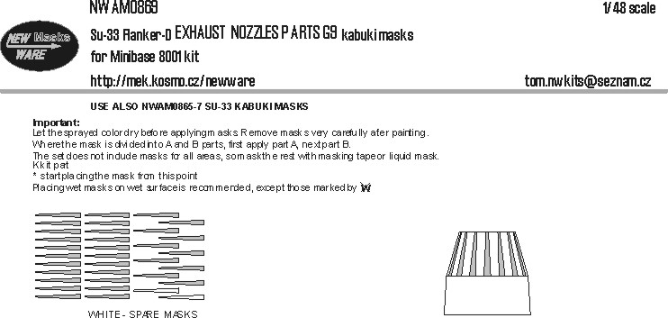 1/48 Mask Su-33 Flanker-D EXH.NOZZLES G9 (MINIB.)