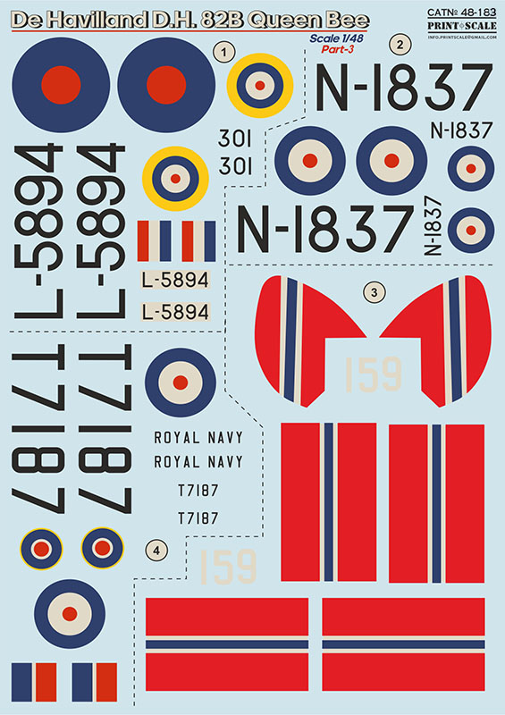 1/48 De Havilland DH 82B Queen Bee (wet decals)