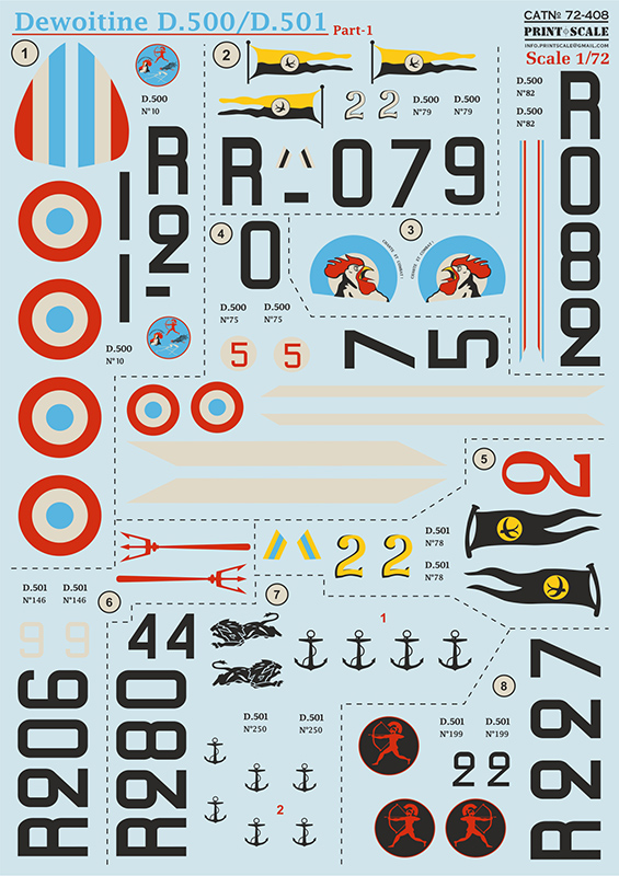 1/72 Dewoitine D.500/D.501 - part 1 (wet decals)