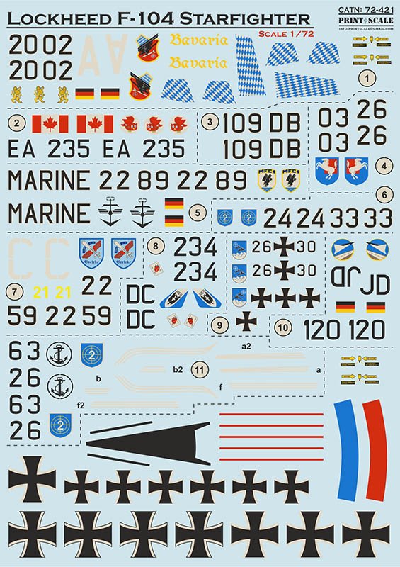 1/72 Lockheed F-104 Starfighter (wet decals)