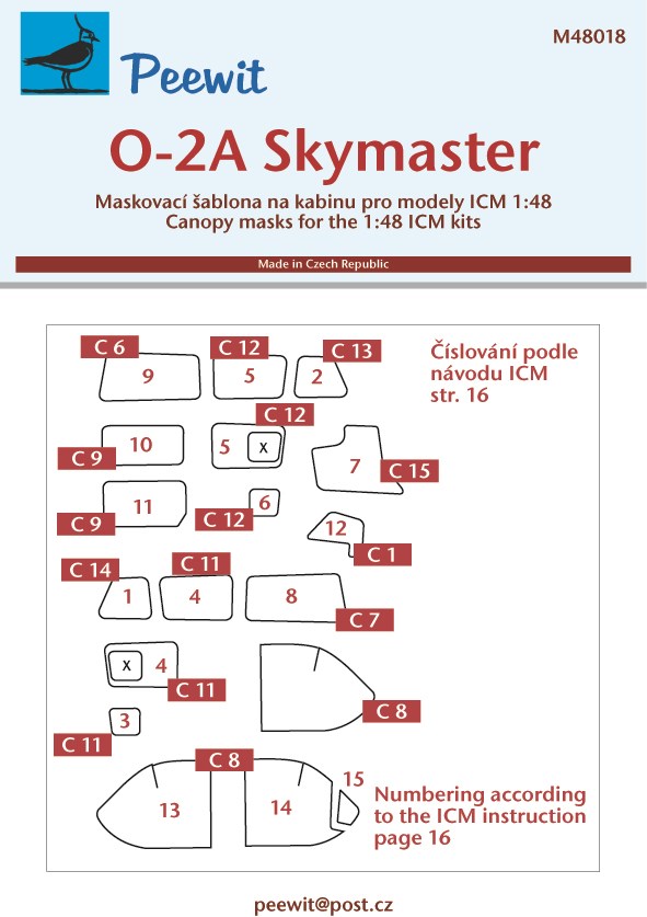 1/48 Canopy mask O-2A Skymaster (ICM)