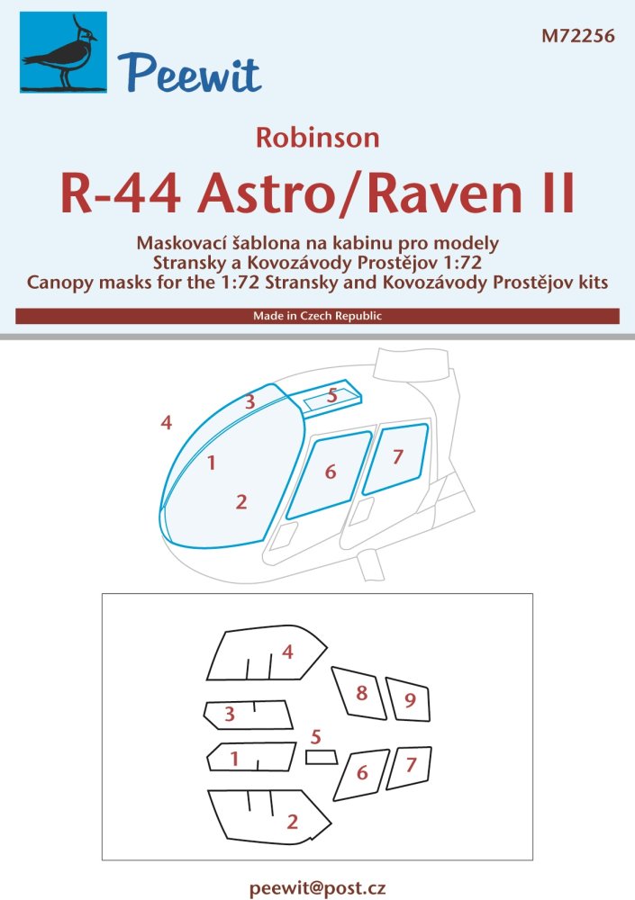 1/72 Canopy mask Robinson R-44 Astro/Raven II (KP)