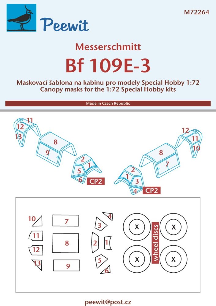 1/72 Canopy mask Bf 109E-3 (SP.HOB.)