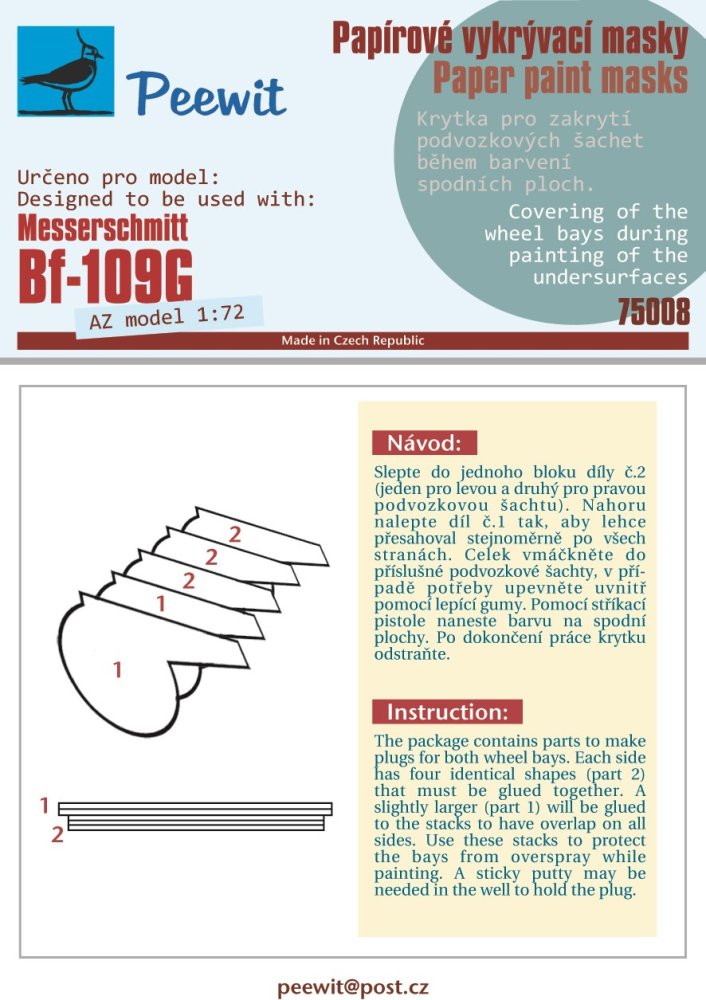 1/72 Paper paint mask Messerschmitt Bf 109G (AZ)