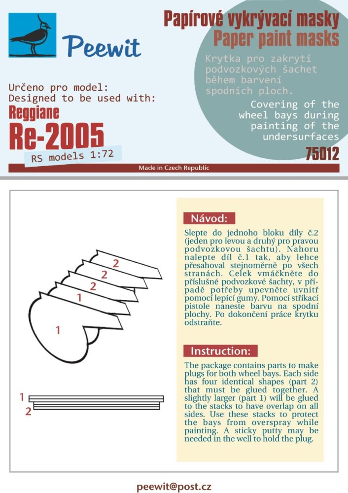 1/72 Paper paint mask Reggiane Re 2005 (RS)
