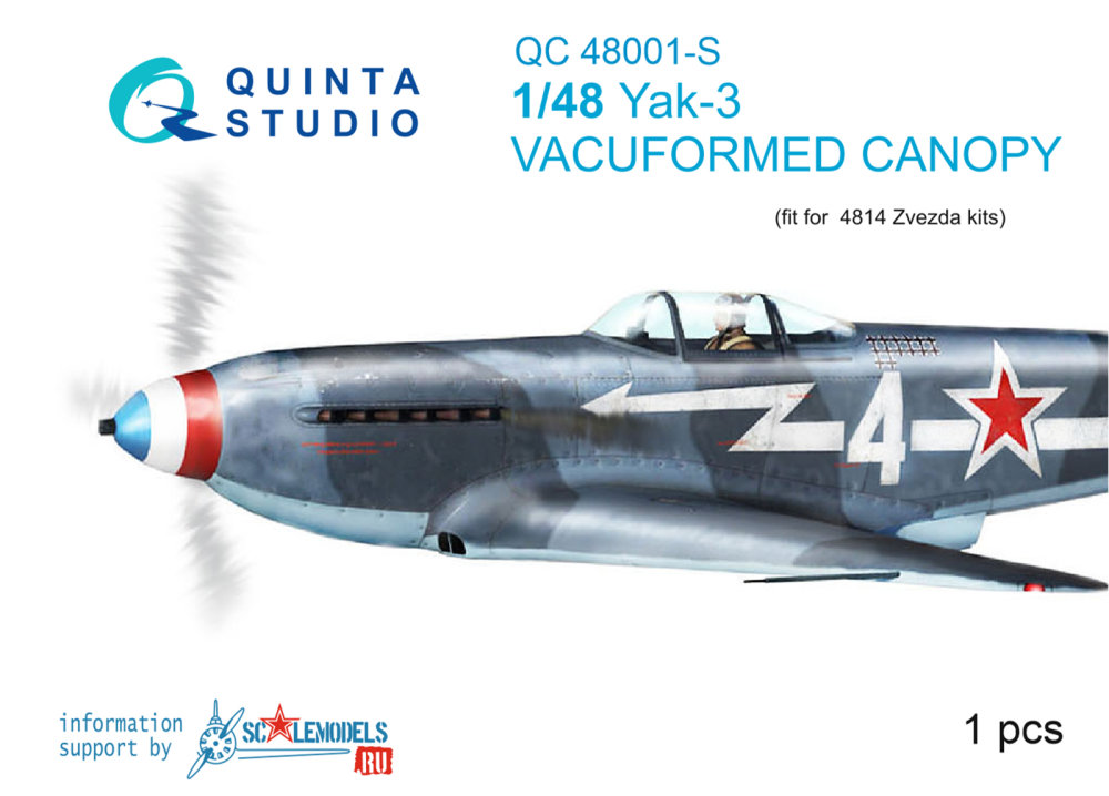 1/48 Vacu canopy for Yak-3 (ZVE)