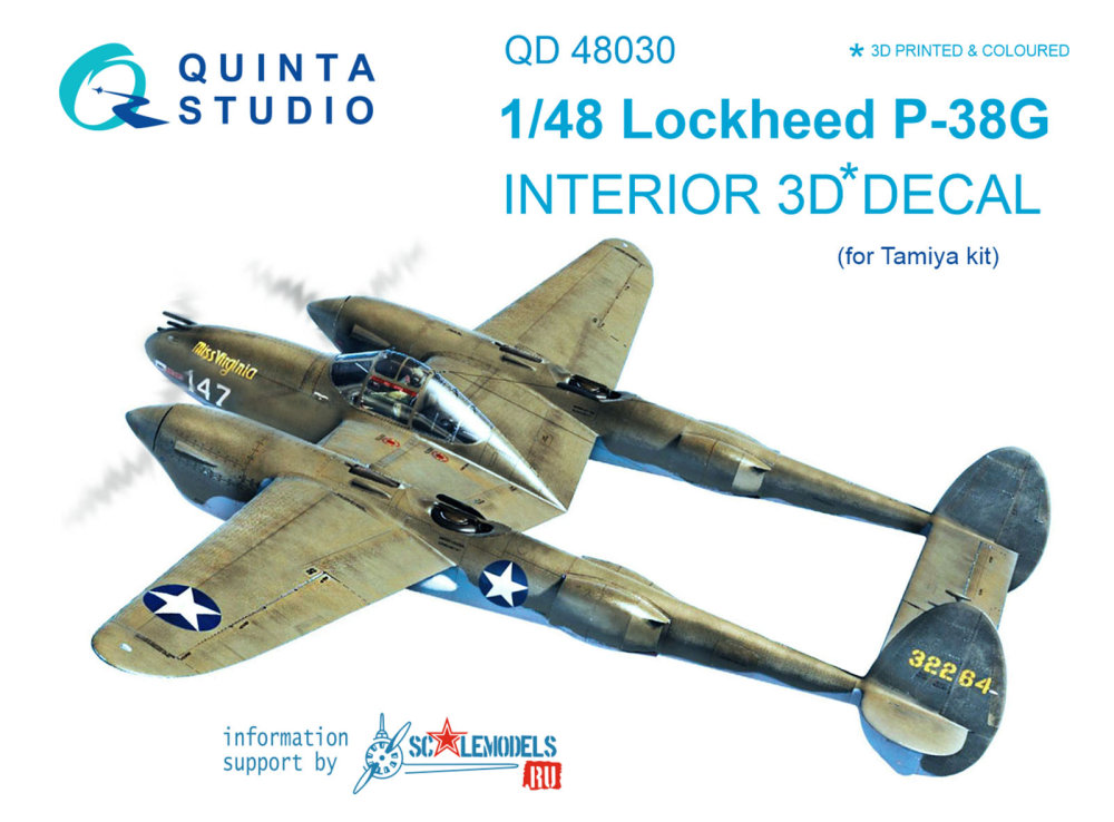 1/48 P-38G 3D-Printed & colour Interior (TAM)