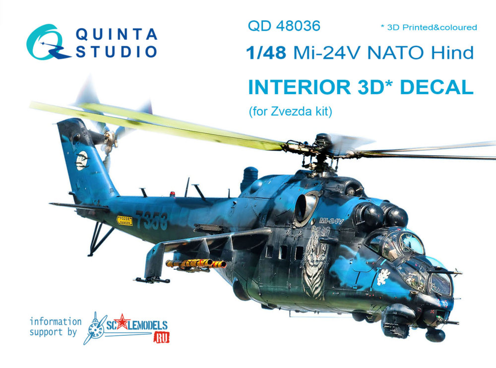 1/48 Mi-24V NATO 3D-Printed&colour Interior (ZVE)