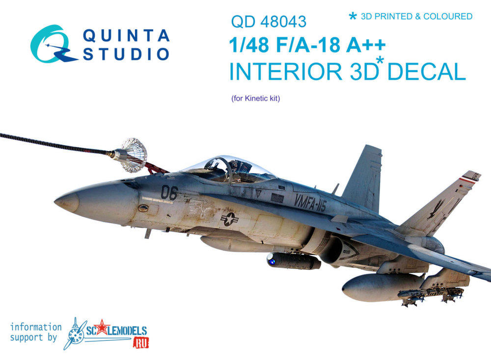 1/48 F/A-18A++ 3D-Printed & colour Interior (KIN)
