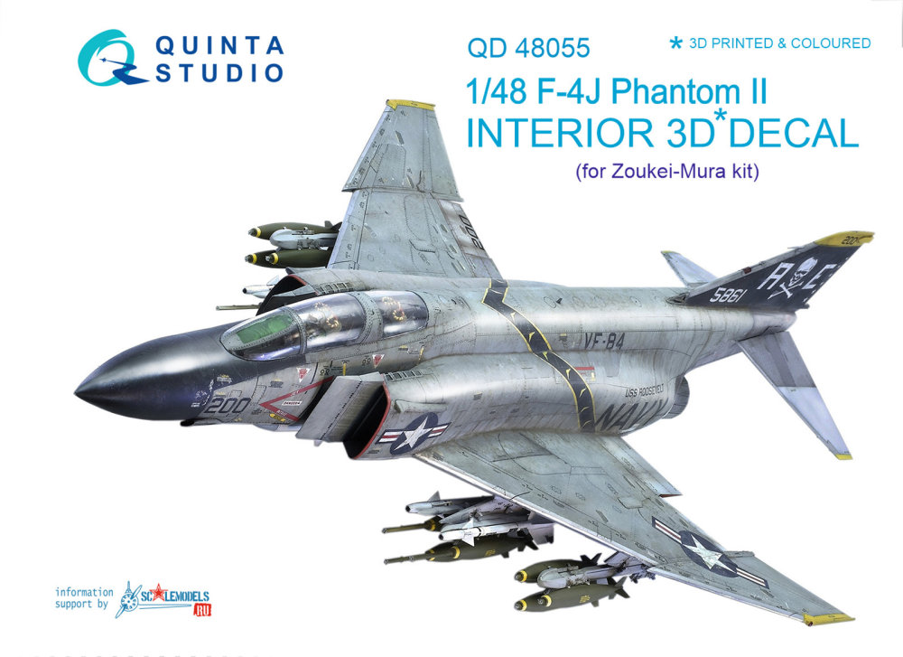 1/48 F-4J 3D-Print&colour Interior (ZM SWS)