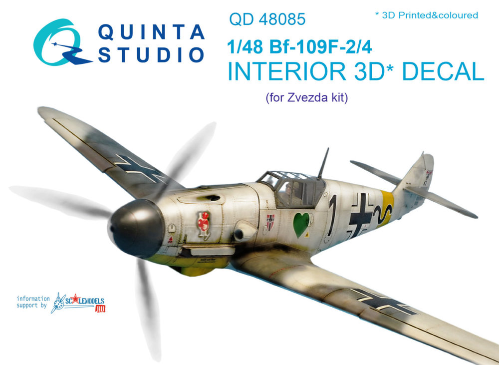 1/48 Bf 109F-2/F-4  3D-Print&colour Interior (ZVE)